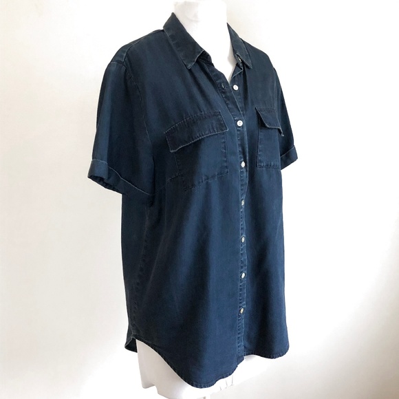 a new day Tops - A New Day Denim Short Sleeve Shirt Tunic Top M
